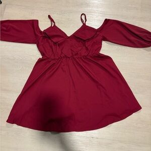 Red Off-Shoulder Dress